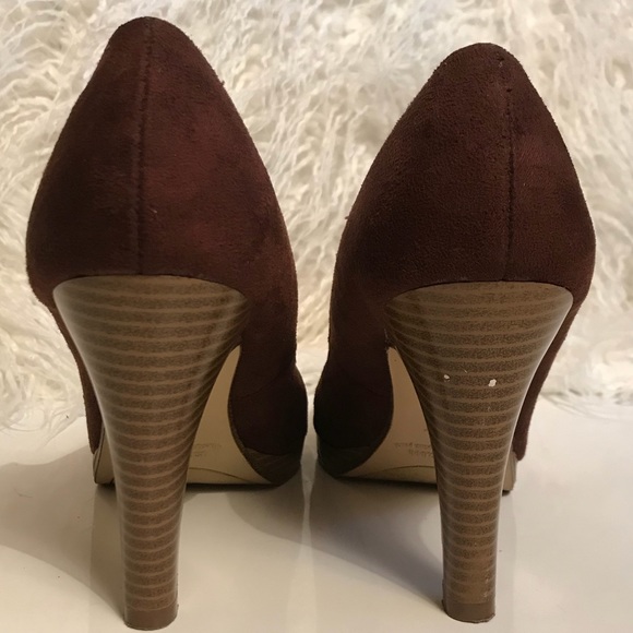 Brown suede-esk Fioni heels - Picture 3 of 8